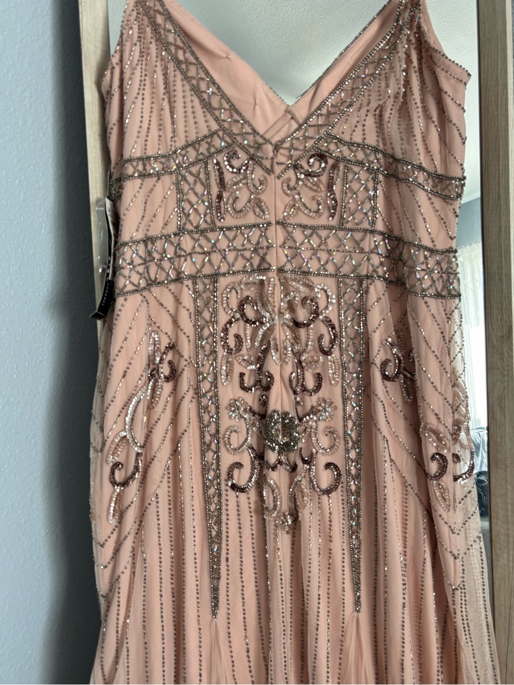 Macy's Blush Pink Beaded Embellished Maxi Dress - Picture 10 of 10